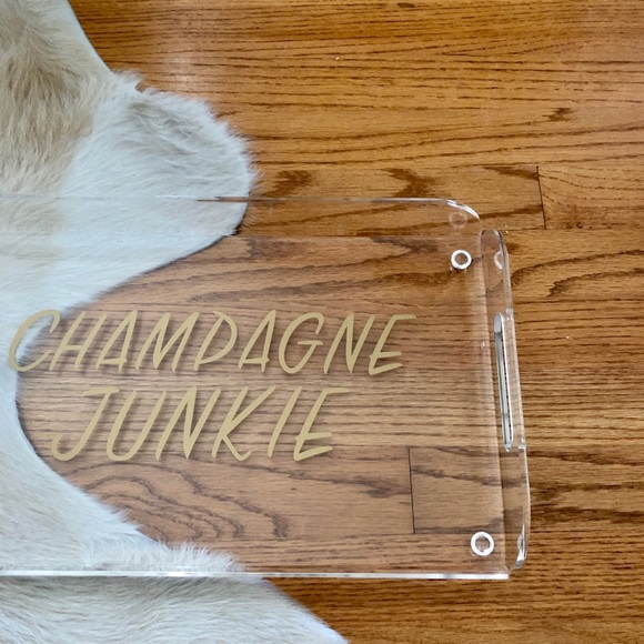 Acrylic Bar Tray | Champagne Junkie Acrylic Tray - Picture 2 of 5